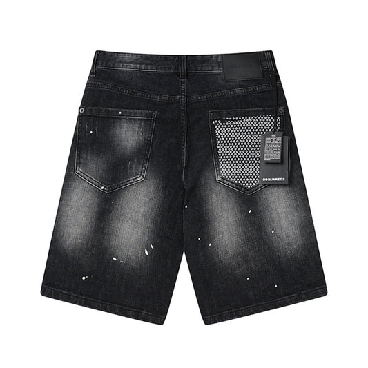D2SQ Black Faded Jean Shorts