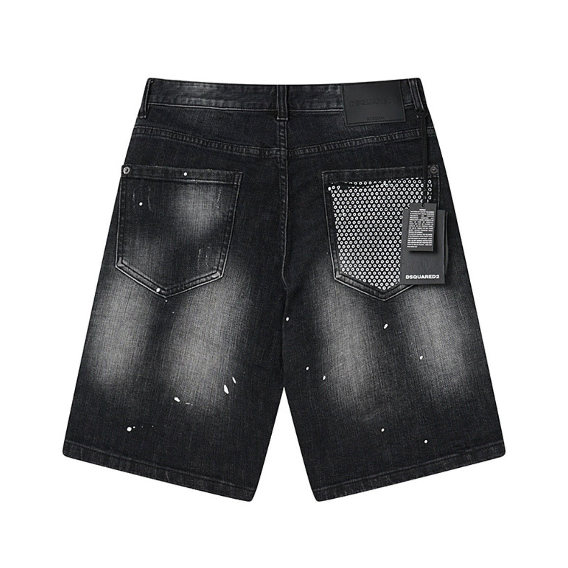 D2SQ Black Faded Jean Shorts