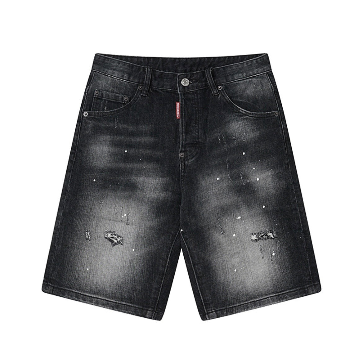 D2SQ Black Faded Jean Shorts